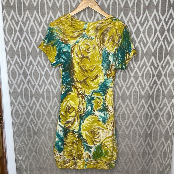 Moth Short Sleeve Scoop Neck Sweater Dress Lined Tank Dress Yellow Size: XS - Picture 2 of 4